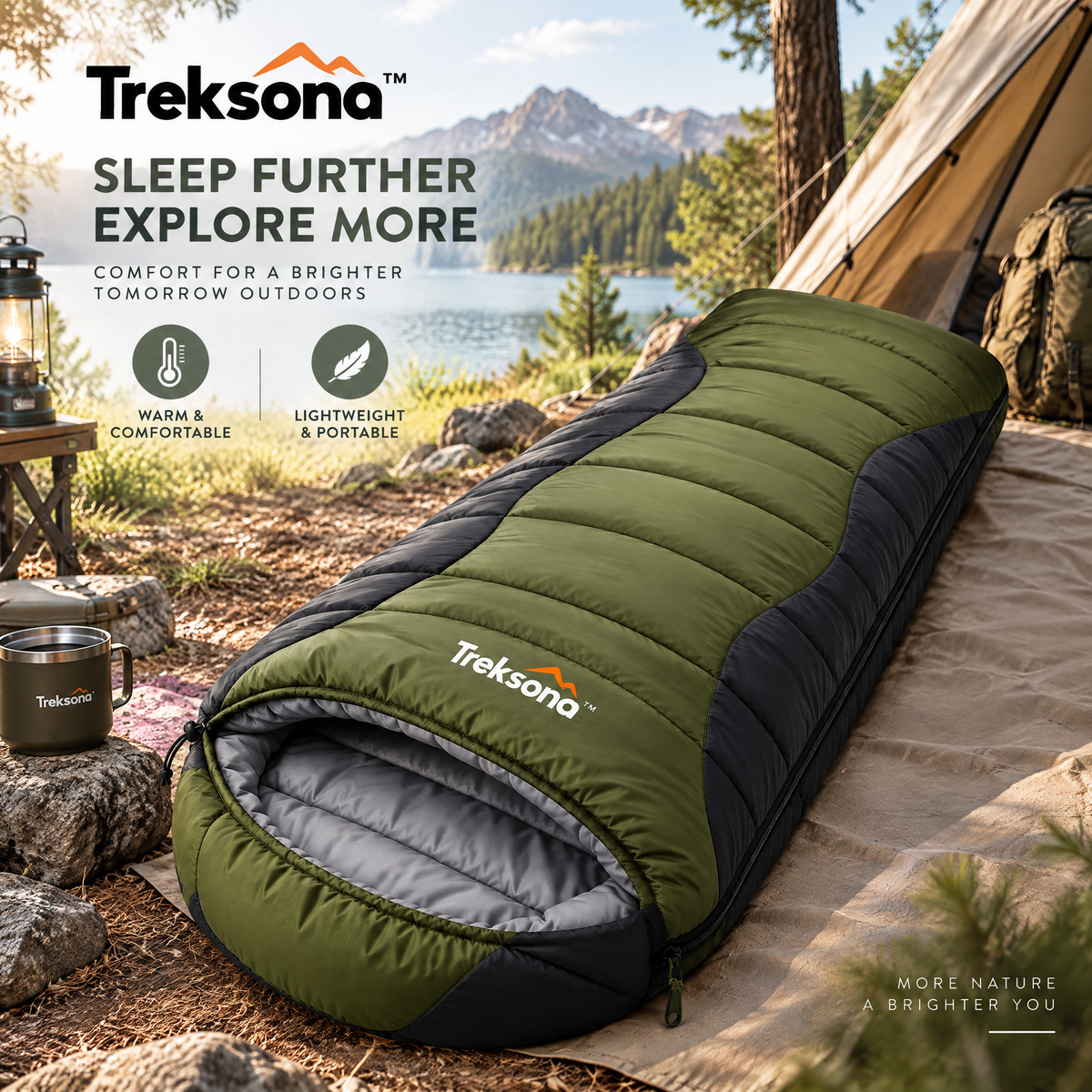 Treksona™ Three-Season Insulated Camping Sleeping Bag