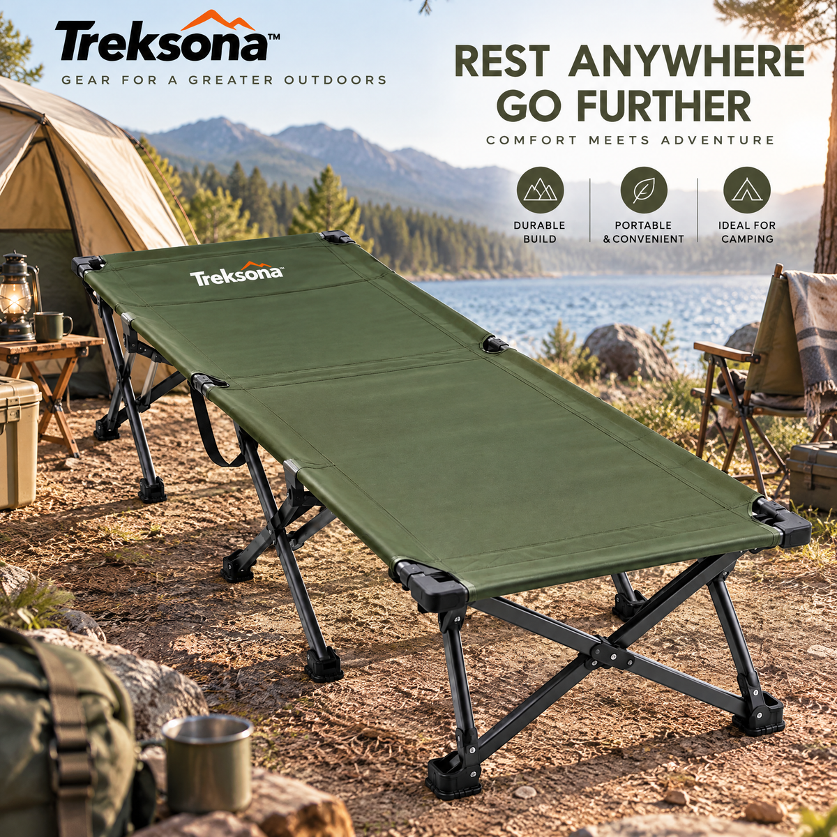 Treksona™ Portable Folding Camping Cot