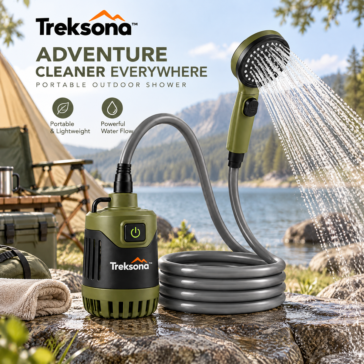 Treksona™ Portable Rechargeable Camping Shower