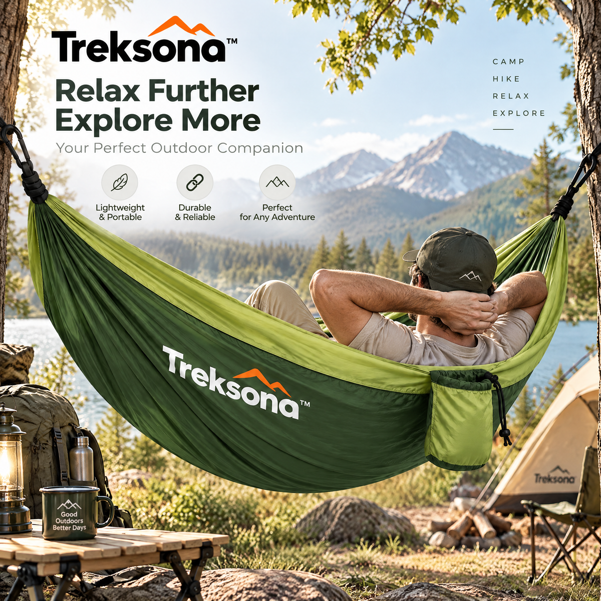 Treksona™ Portable Double Camping Hammock