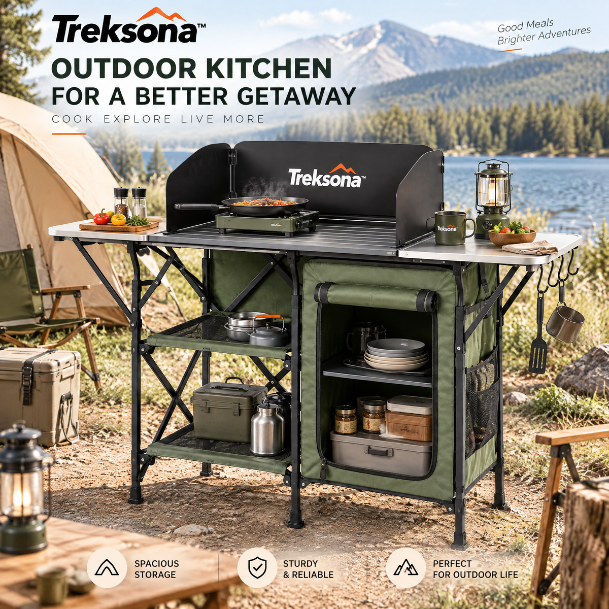 Treksona™ Folding Outdoor Camping Kitchen Station