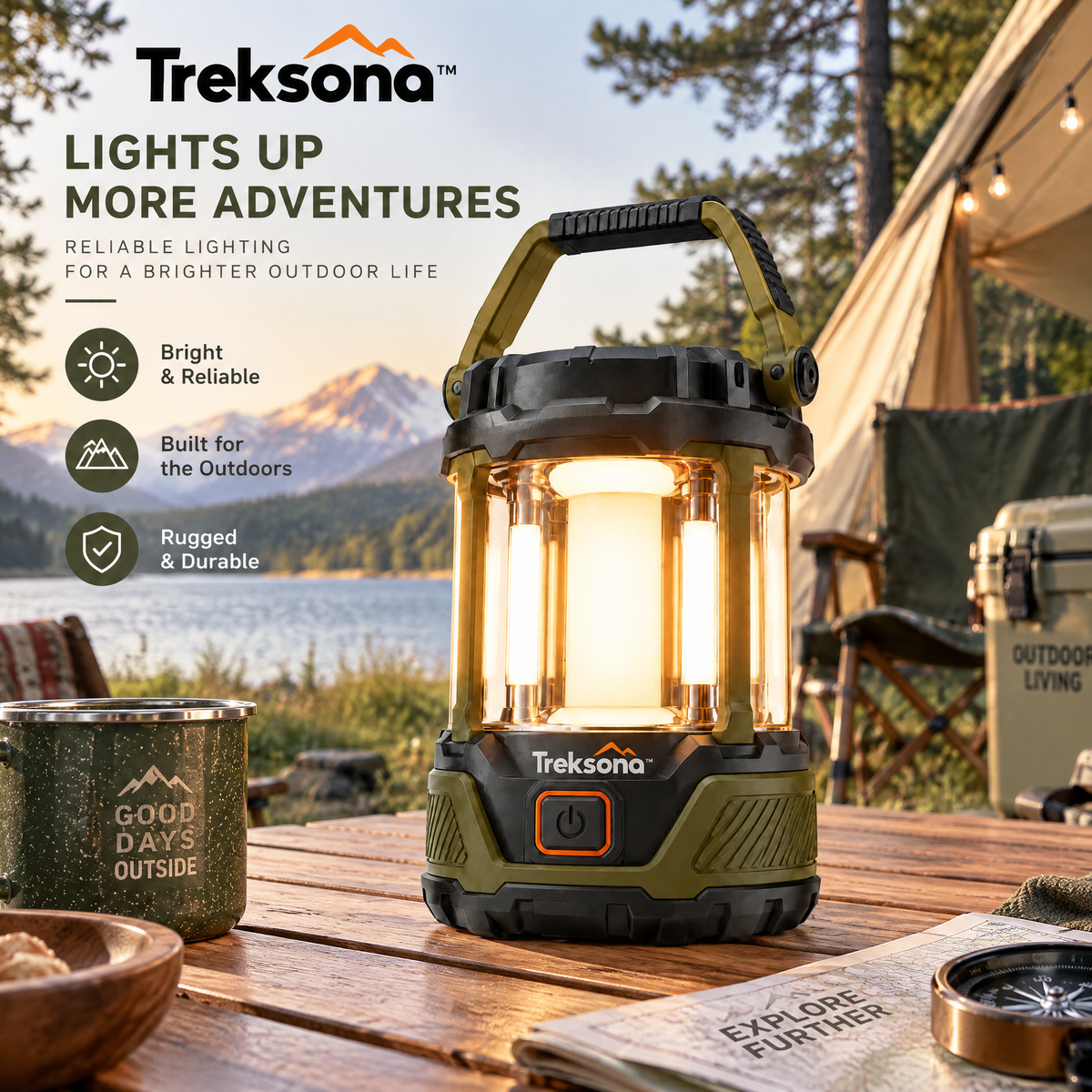 Treksona™ Rechargeable Multi-Function Camping Lantern