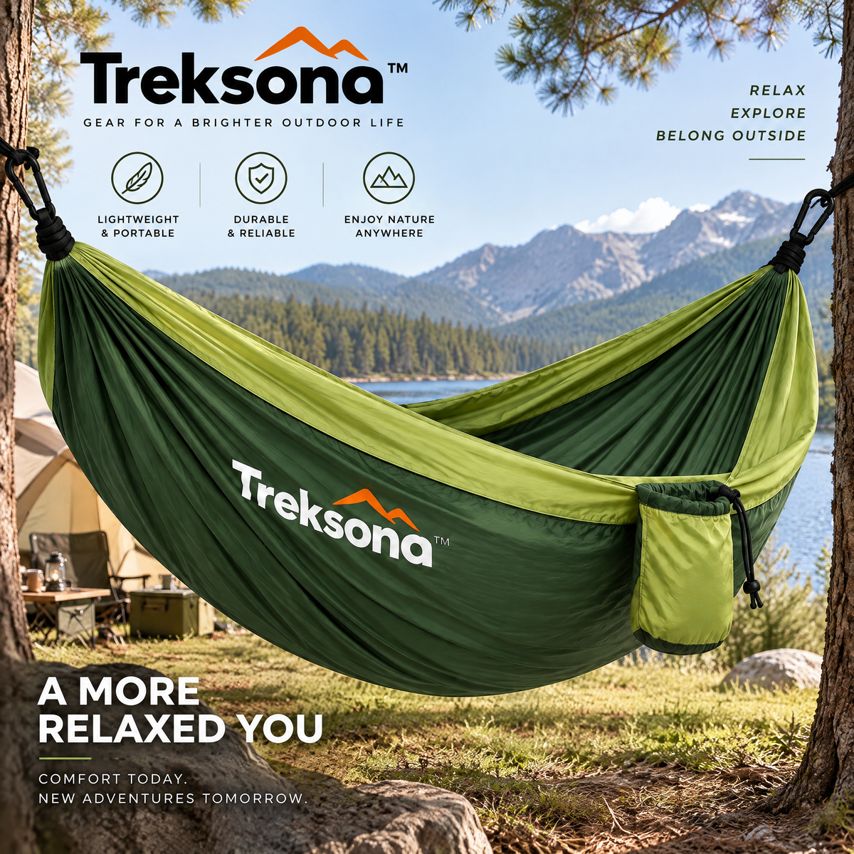 Treksona™ Portable Double Camping Hammock