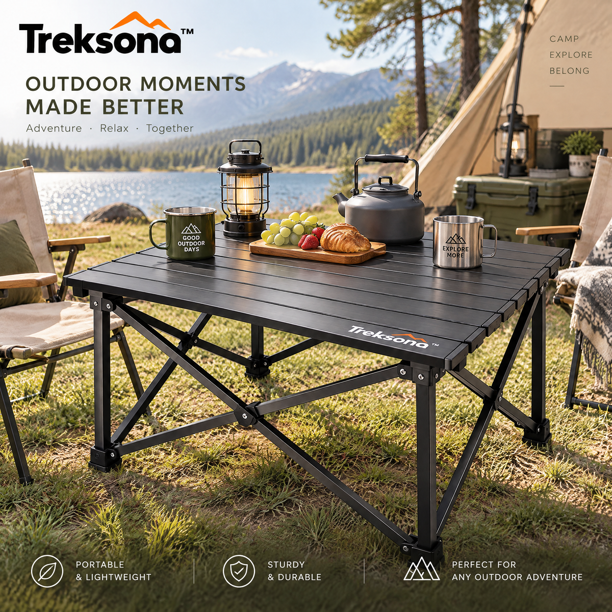 Treksona™ Aluminum Folding Camping Table