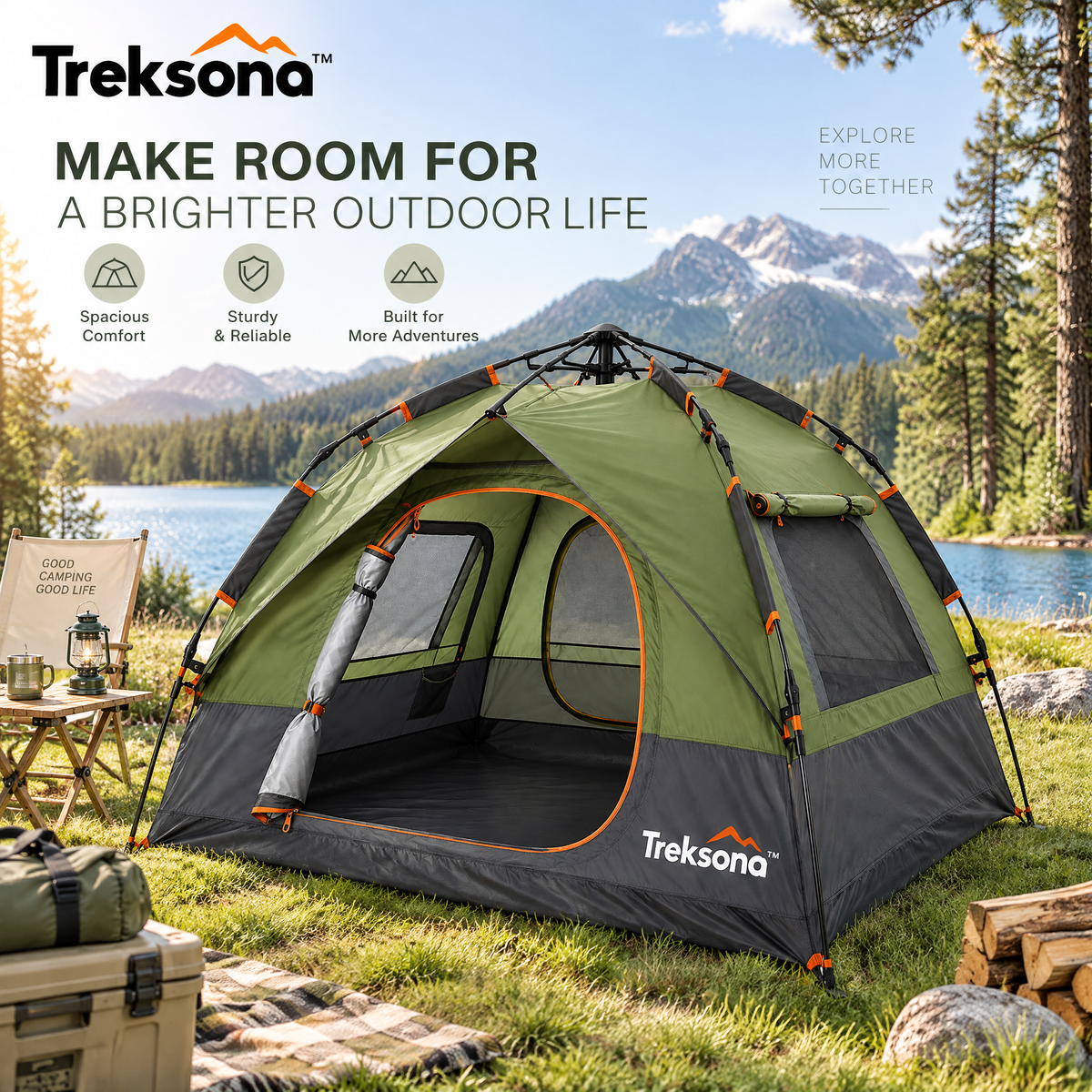 Treksona™ Quick-Setup Camping Tent