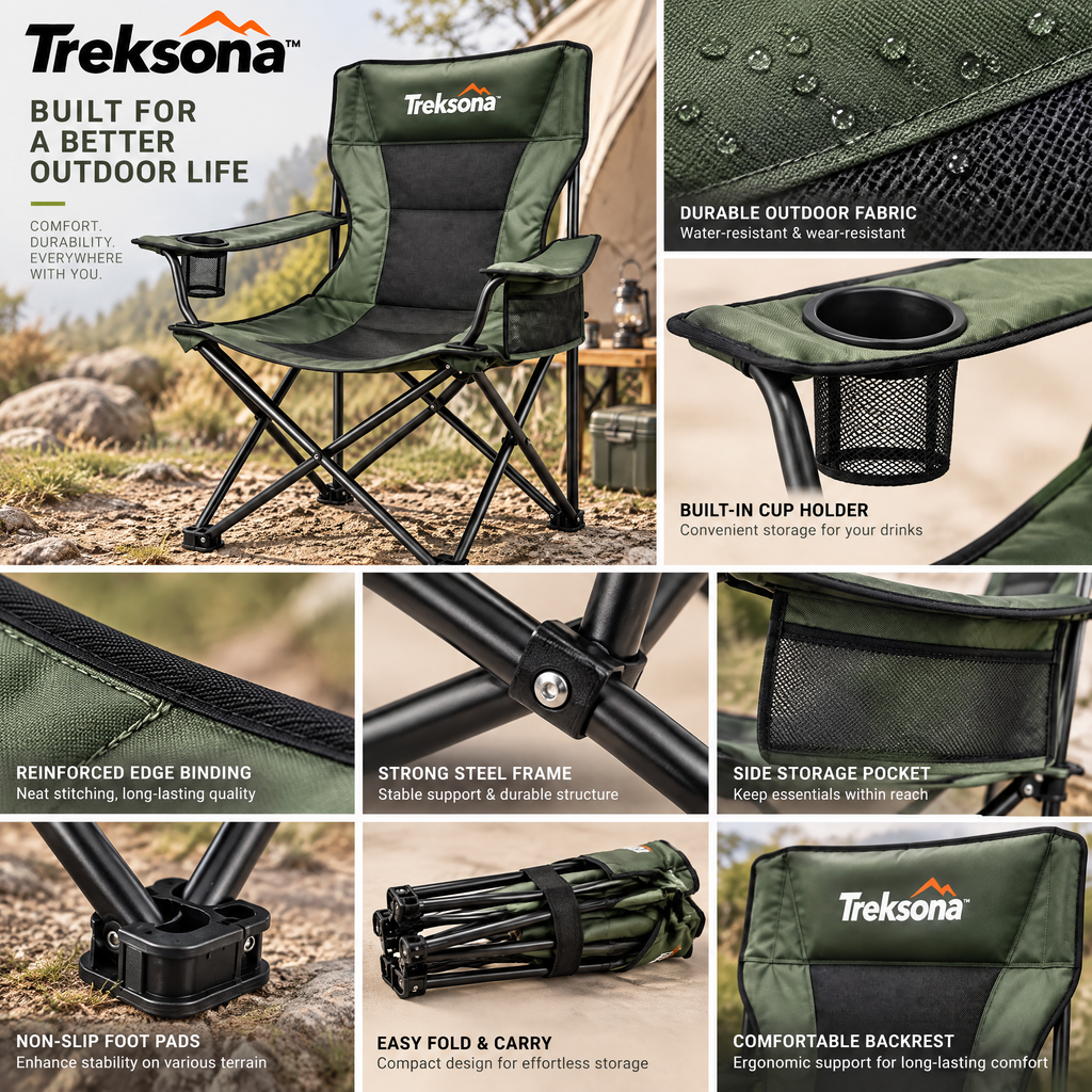 Treksona™ High-Back Folding Camping Chair