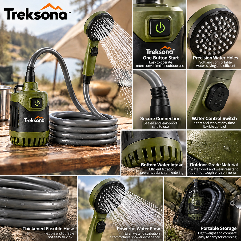 Treksona™ Portable Rechargeable Camping Shower
